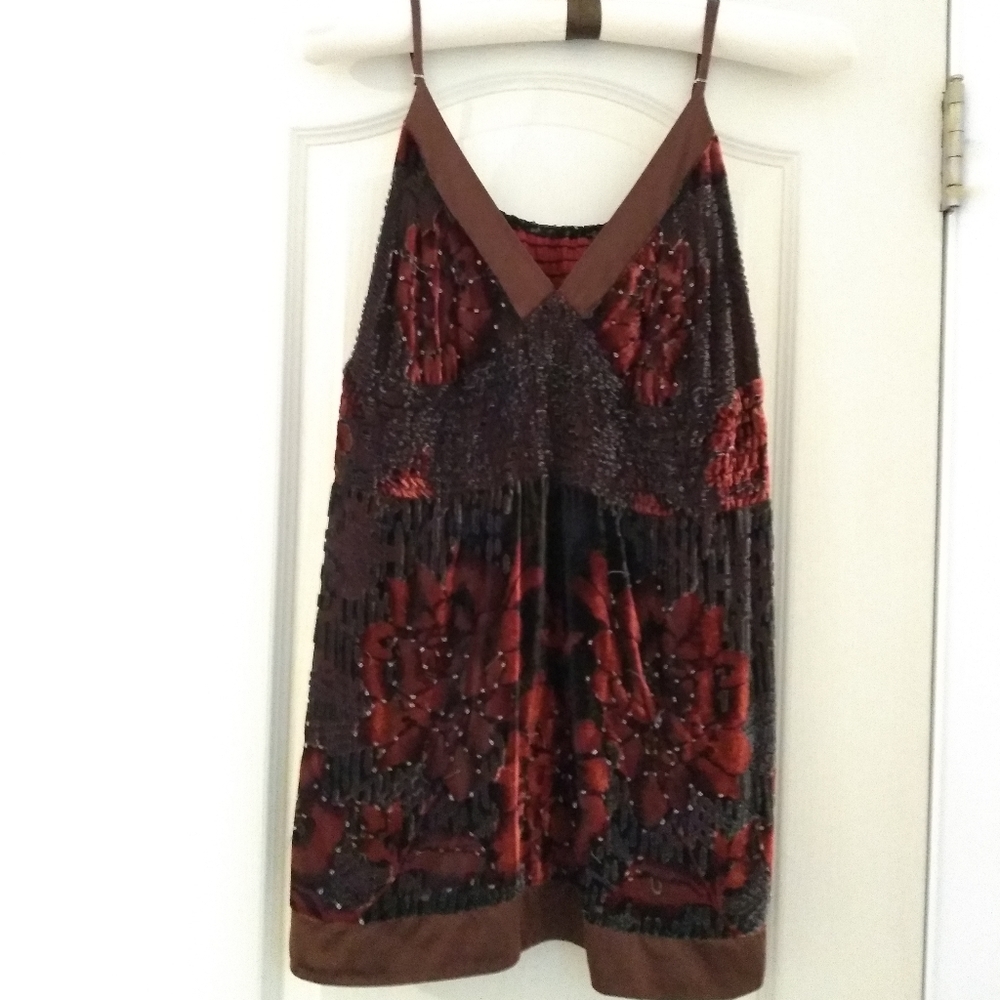 Elie Tahari silk and velvet blouse